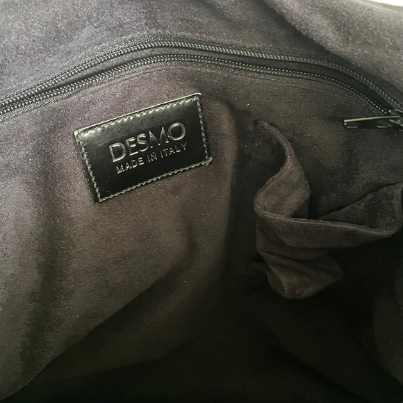 Black Elegant Ultrasuede Handbag Crossbody Messenger/Shoulder Bag Made in Italy - Picture 6 of 14